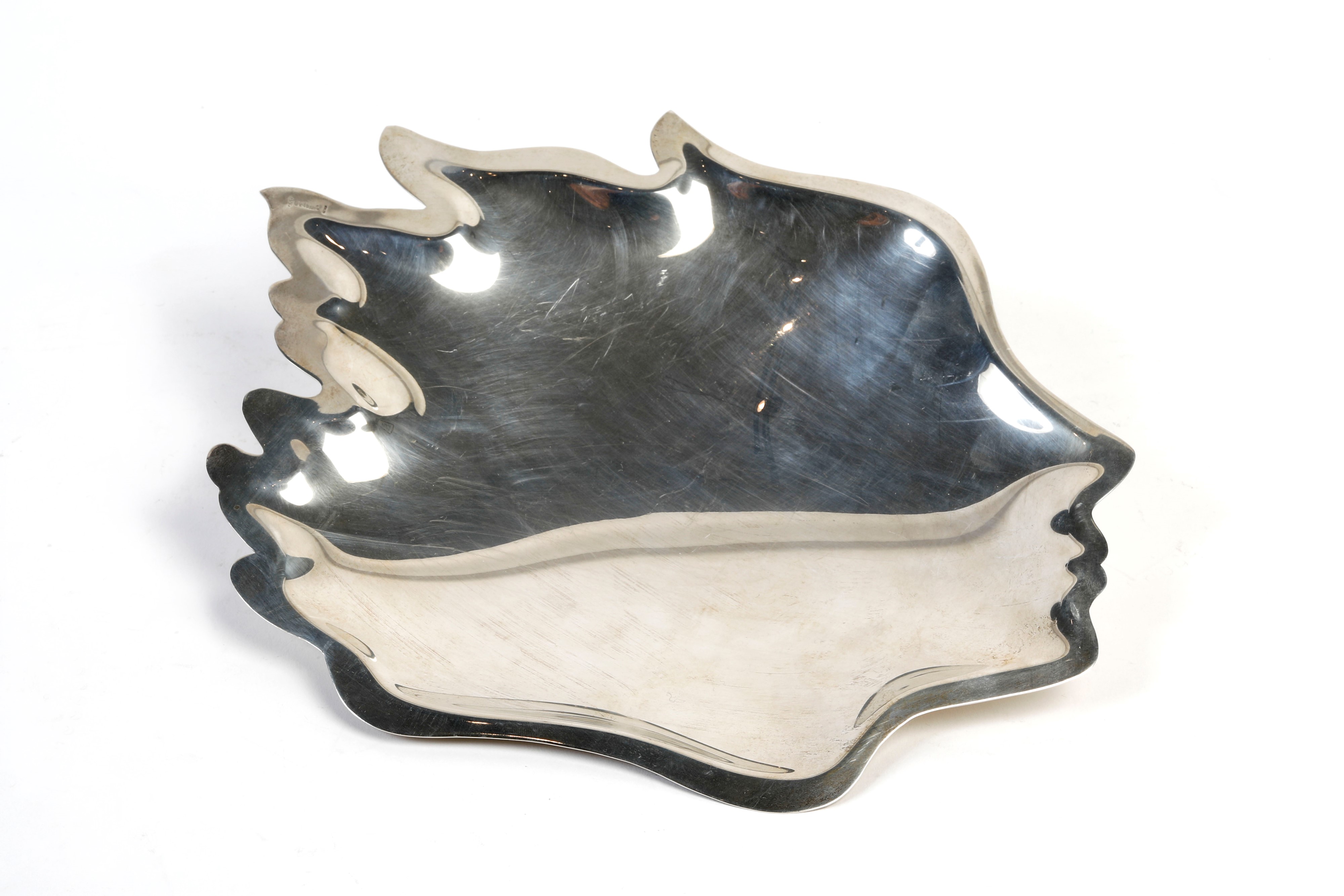 Svuotatasche a forma di volto di donna in argento 925