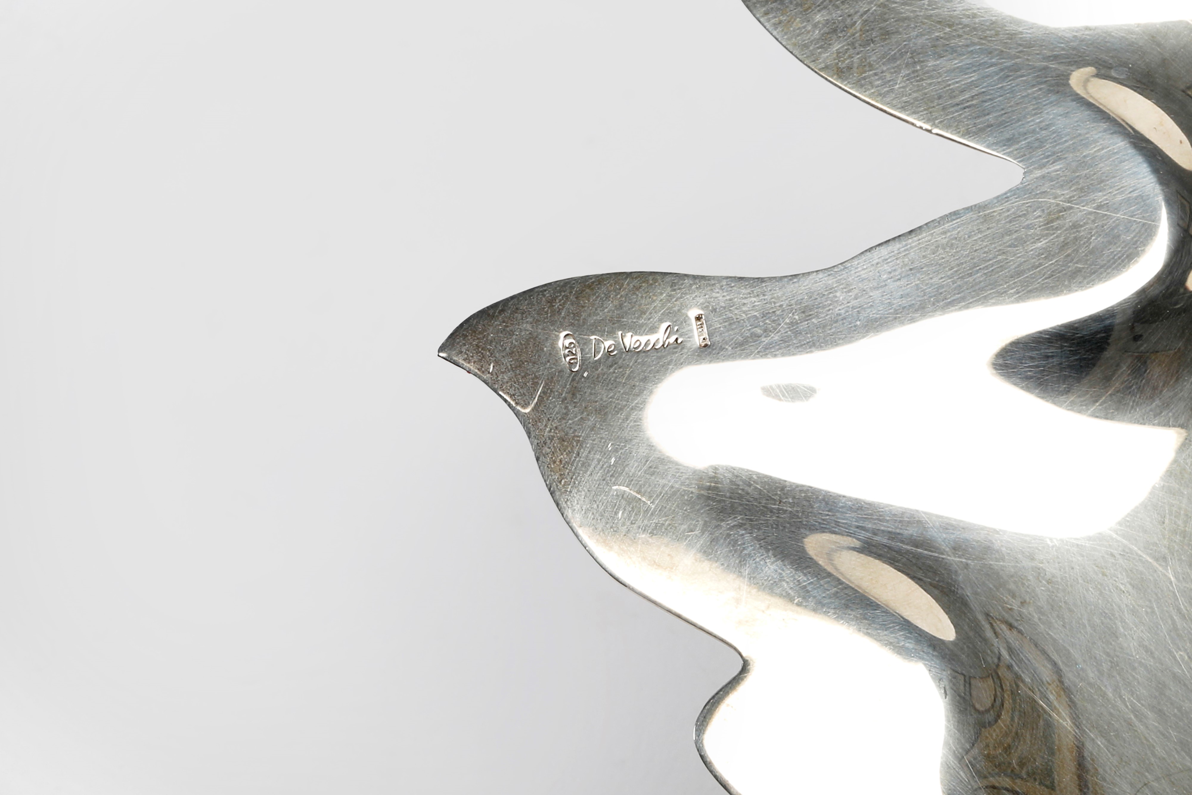 Svuotatasche a forma di volto di donna in argento 925