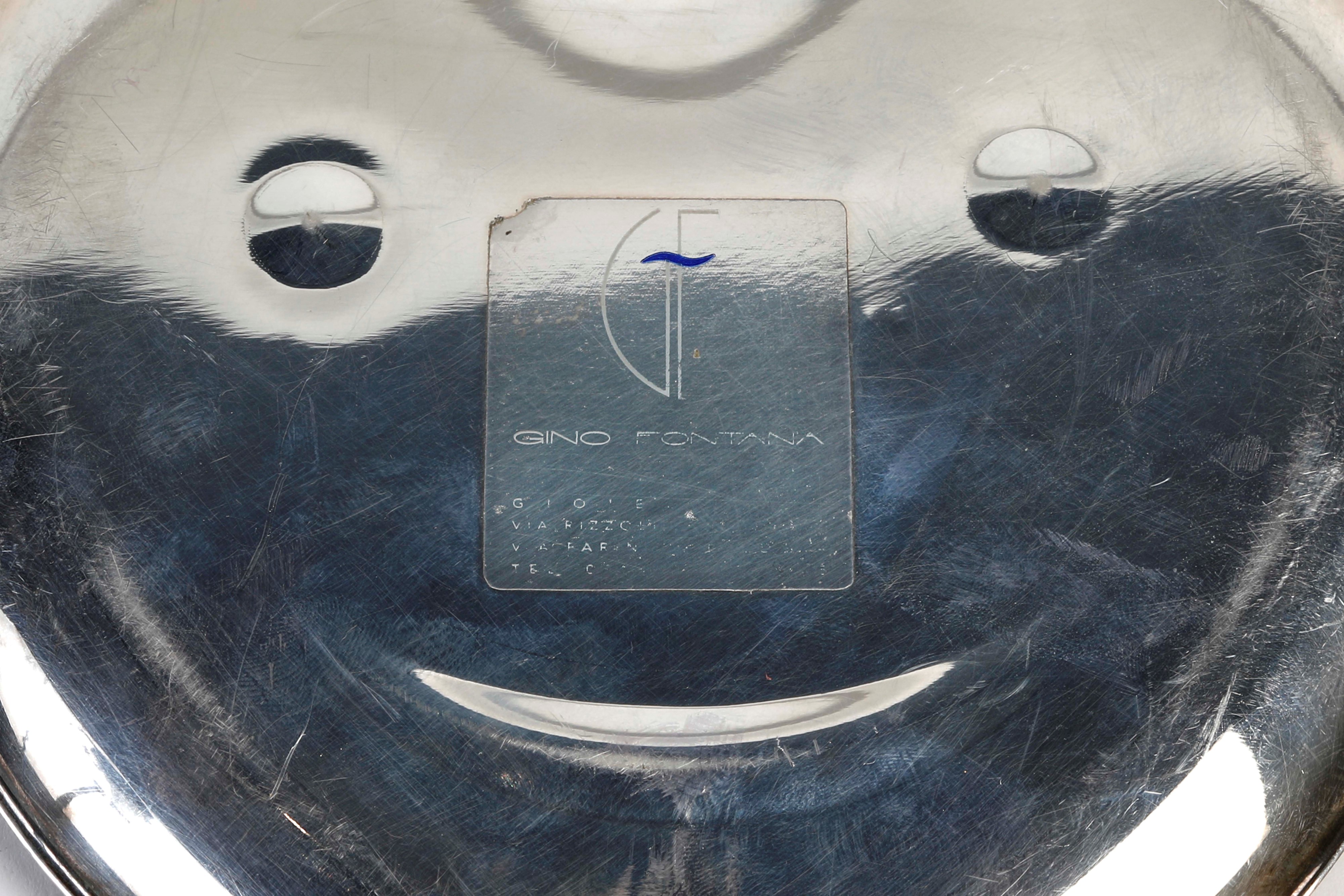 Coppia di svuotatasche a forma di cuore in argento 925