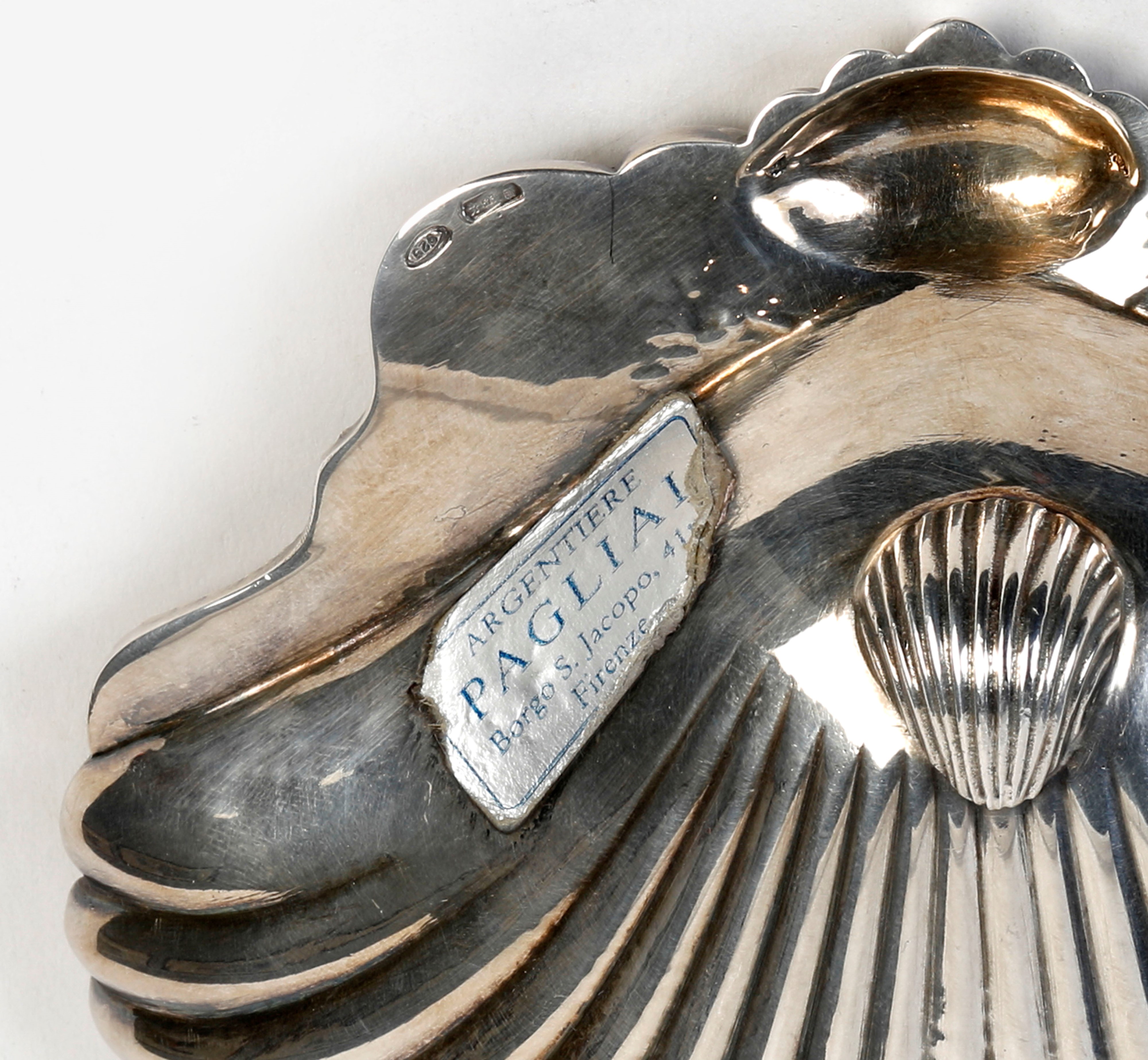 Posacenere a forma di conchiglia in argento 925