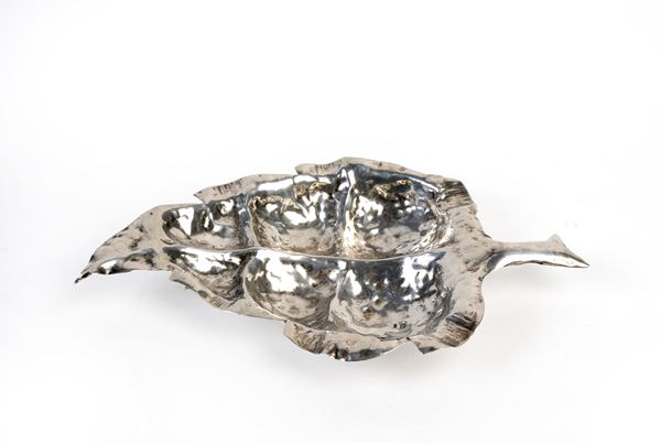 Svuotatasche a forma di foglia in argento 925