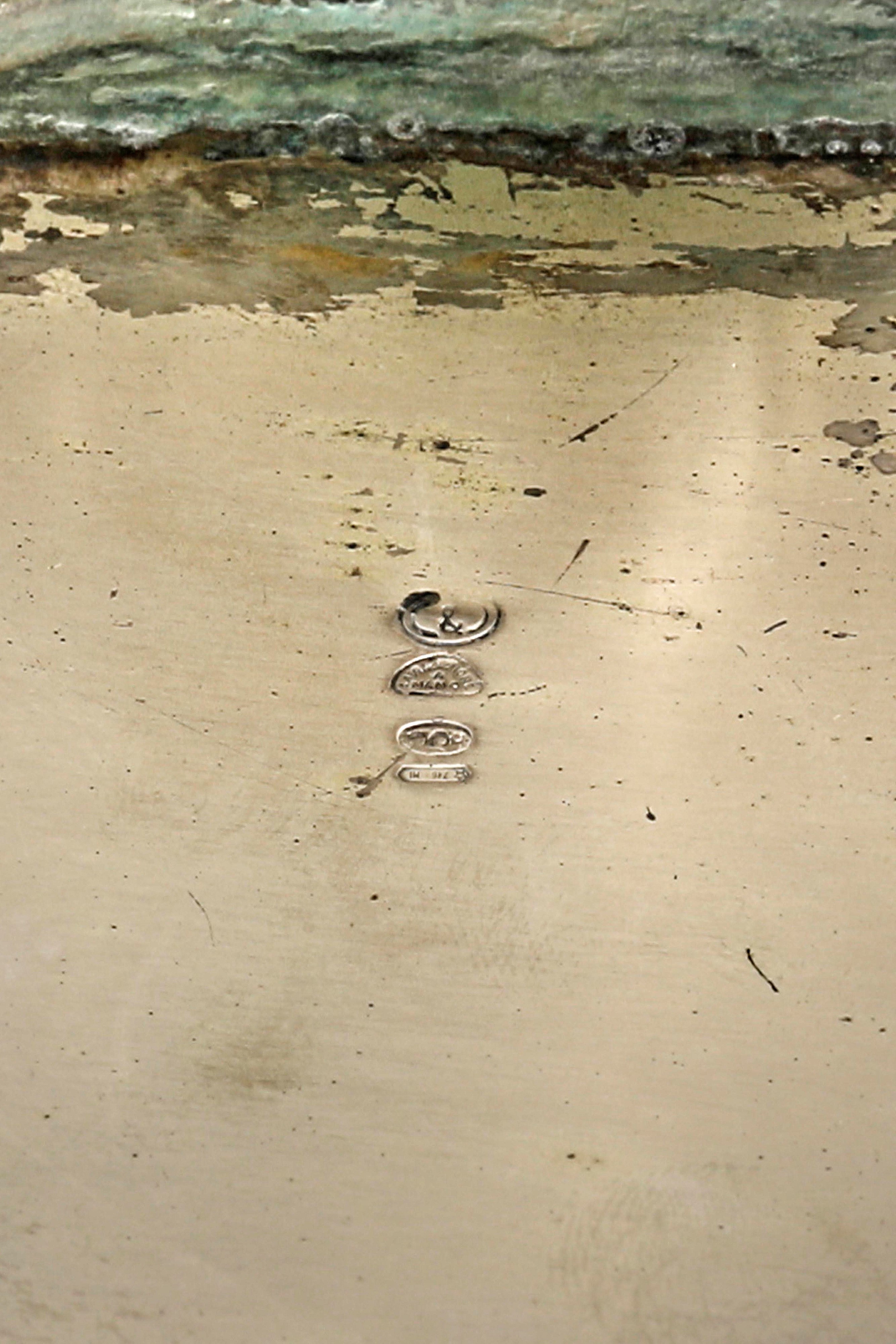 Grande Fontana in argento 800 lavorata a mano a tema marino.