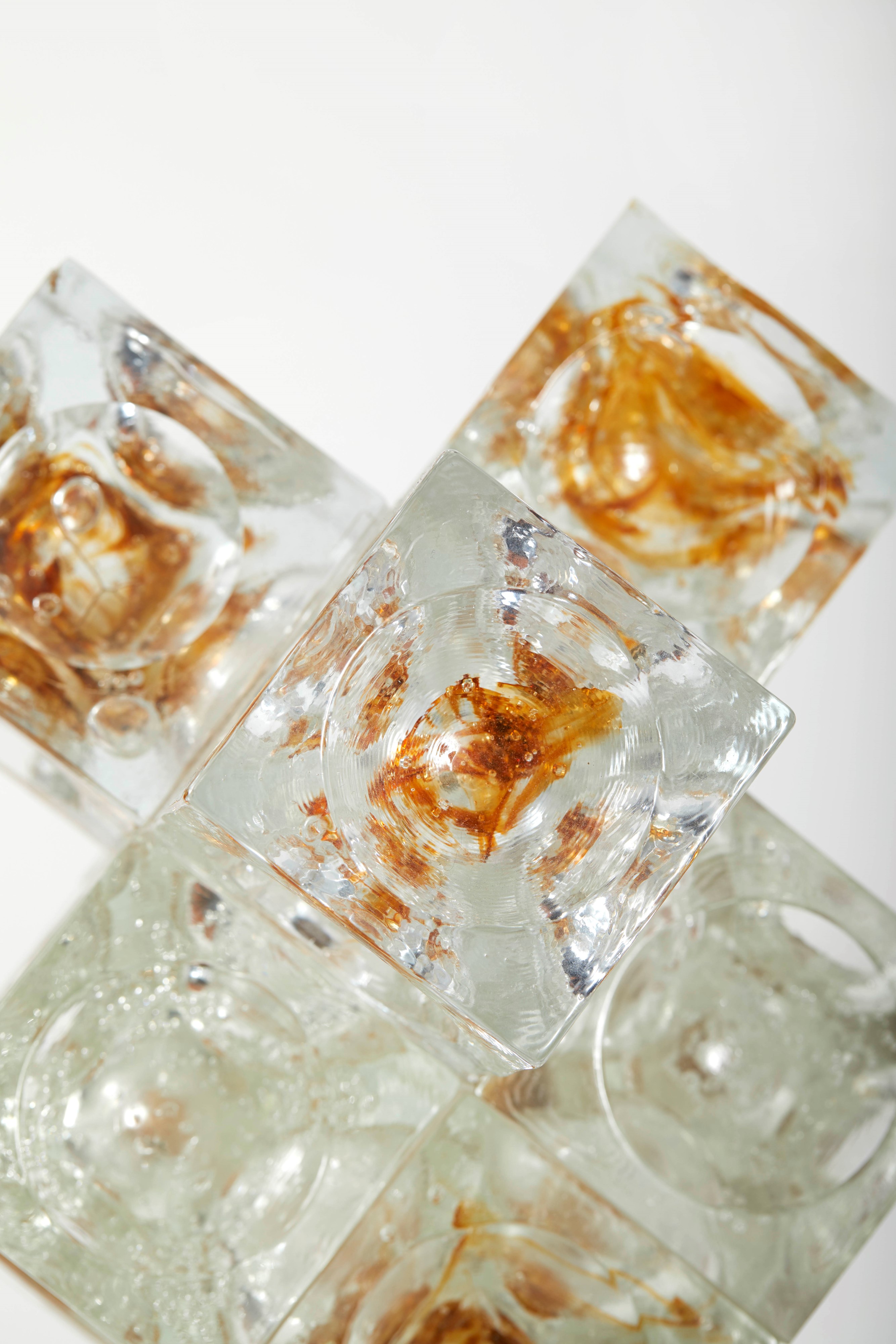 Lampada da tavolo in stile brutalista in vetro di Murano