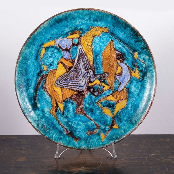Carlo Zauli - Piatto in ceramica policroma