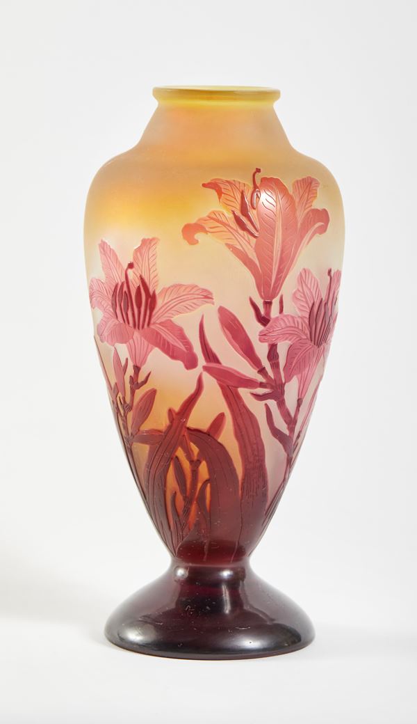 Emile Galle - Vaso in Vetro a Decoro