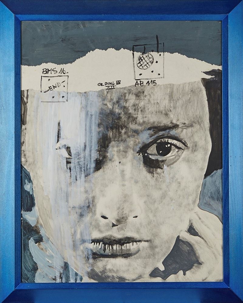 Andrea Saltini : "Volto"  - Inchiostri e acrilici su legno - Asta ASTA 5 - ARTE MODERNA E CONTEMPORANEA - Fidelis Auctions