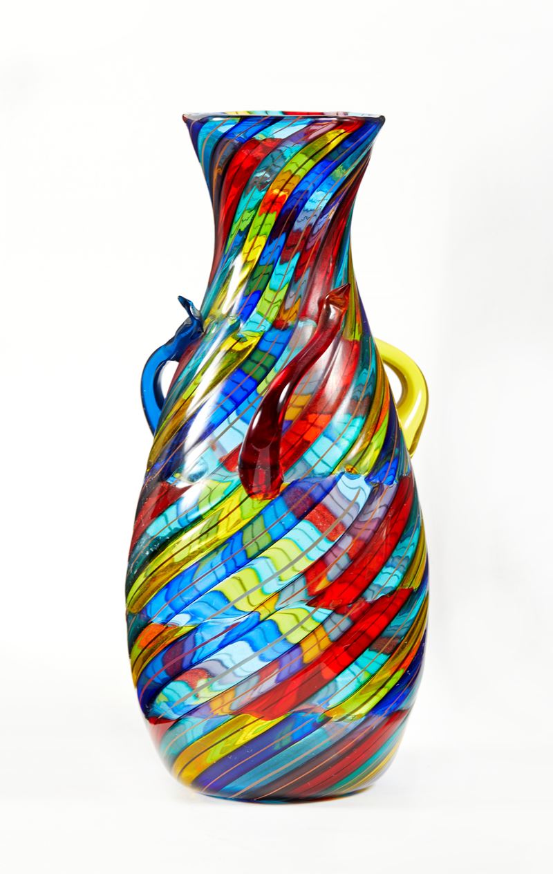 Vittorio Ferro : Vaso in vetro  - Vetro Soffiato - Asta Dimore Eclettiche: I Sessione - Vetri e Argenti - Fidelis Auctions