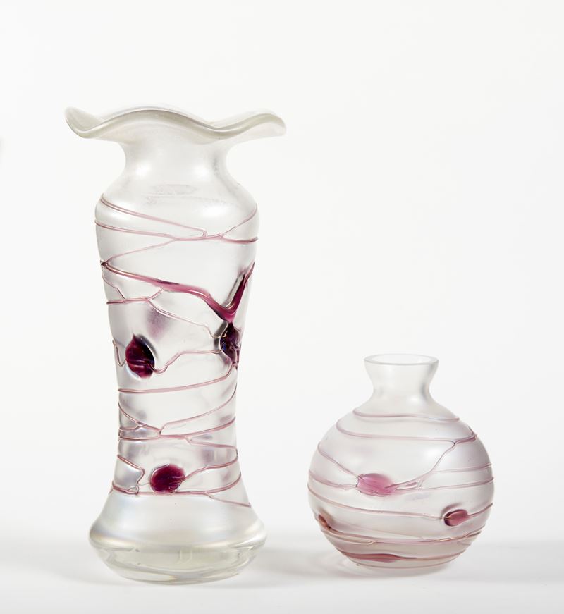 Freiherr von Poschinger : Ampolla e Vasetto Freiherr von Poschinge  (XX sec)  - Vetro - Asta Dimore Eclettiche: I Sessione - Vetri e Argenti - Fidelis Auctions