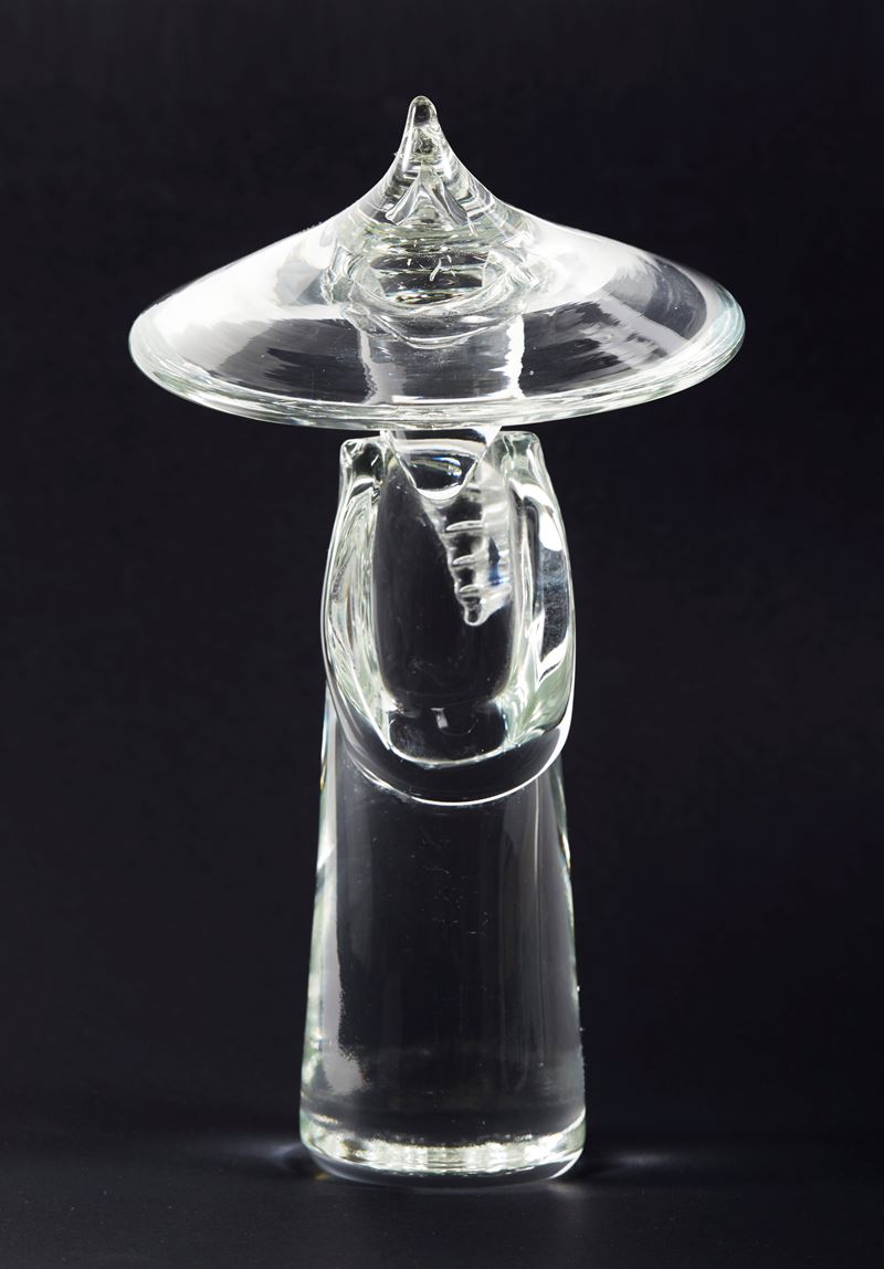 Fulvio Bianconi : Statuetta Uomo Cinese  (XX sec)  - Vetro - Asta Dimore Eclettiche: I Sessione - Vetri e Argenti - Fidelis Auctions
