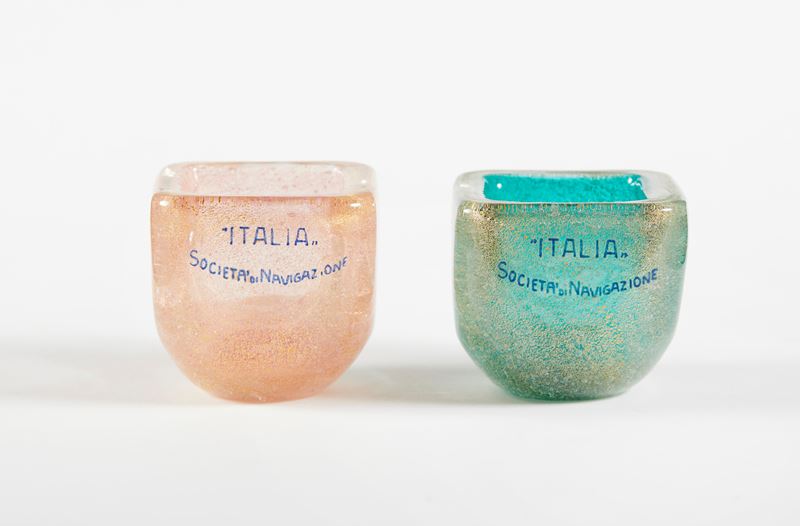 Carlo Scarpa : Coppia di Posaceneri di Carlo Scarpa per Venini  (Anni 30/40)  - Asta Dimore Eclettiche: I Sessione - Vetri e Argenti - Fidelis Auctions