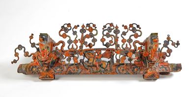 Fronte di carretto siciliano, legno intagliato e policromato, XIX secolo