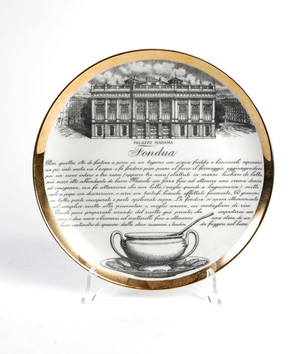 Piero Fornasetti - Sei piatti della serie “Specialità piemontesi”