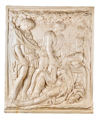 Carpenter, calco in gesso raffigurante l’Ebrezza di Noè (Porta Magna di San Petronio, Bologna)