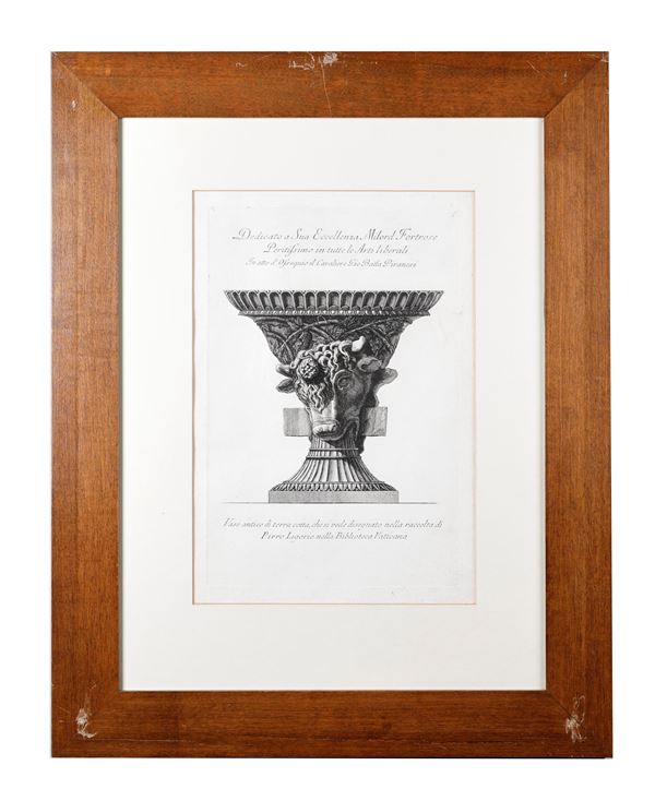 Francesco Piranesi - "Vaso antico di terra cotta, che si vede disegnato nella raccolta di Pirro Ligorio nella Biblioteca Vaticana"