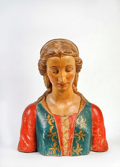 Scultore del XIX secolo, Dama in ceramica dipinta